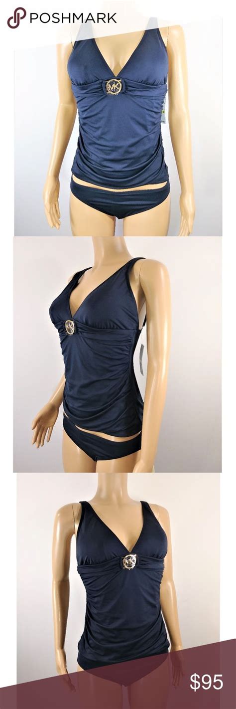 michael kors bathing suits for women navy|Michael Kors long sleeve swimsuit.